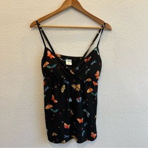 Soma Intimates Cami Black Breezy Butterfly Womens Tops New With Tags Size S